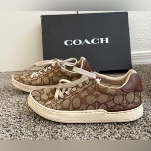 Coach khaki/saddle Patterned low top Sneakers